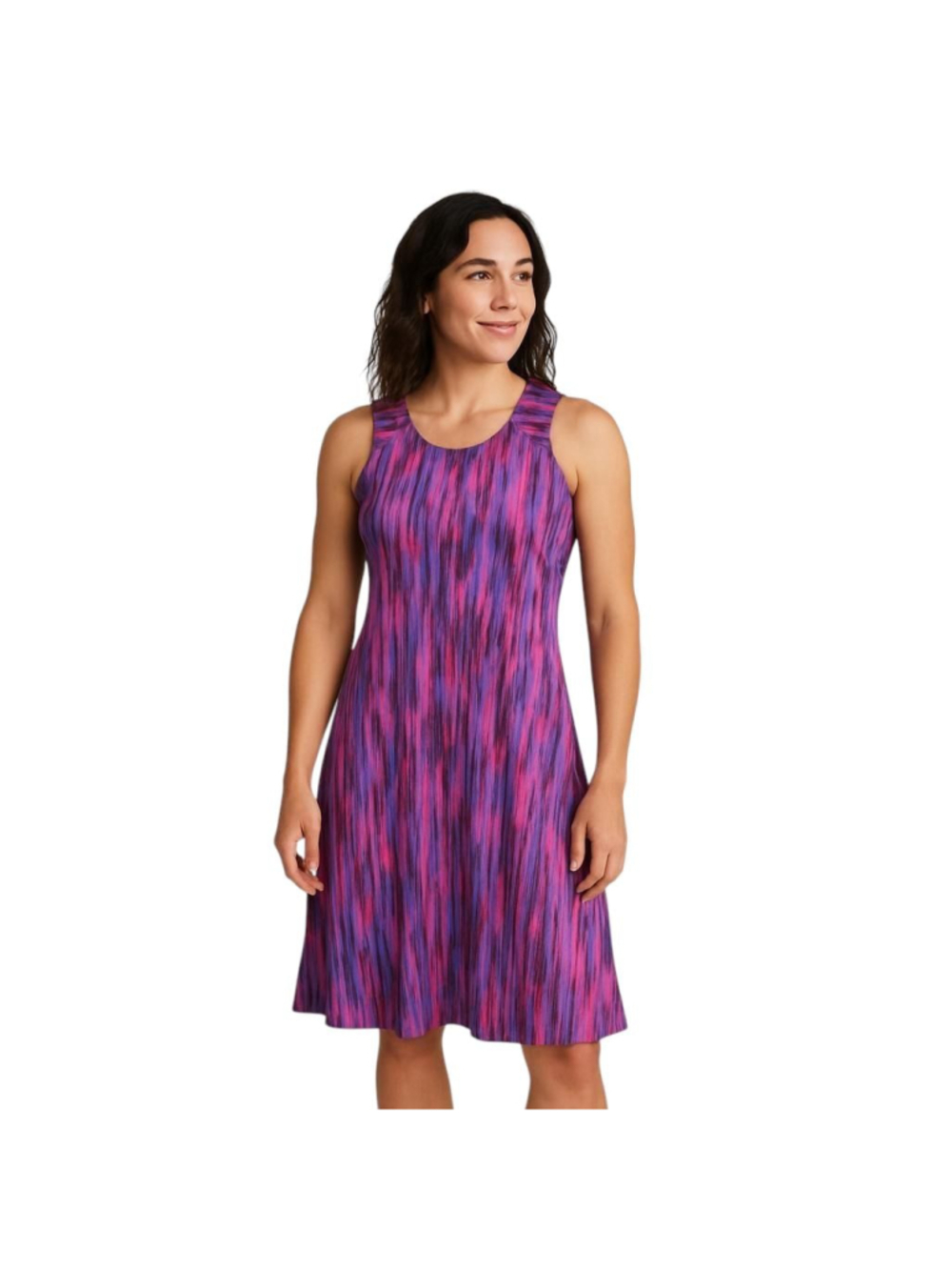 Prana Azalea Dress Purple Pink Patterned Extra Small
